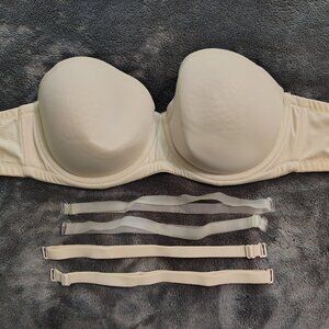 Cacique Strapless Bra with Clear & Solid Straps - Nude - 40DD